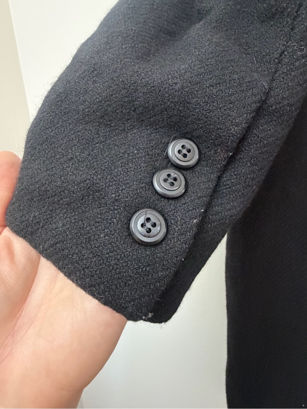 Nordstrom Hilary Radley Black Wool Blend Long Coat Size 8 Classic Minimalist - Picture 4 of 11